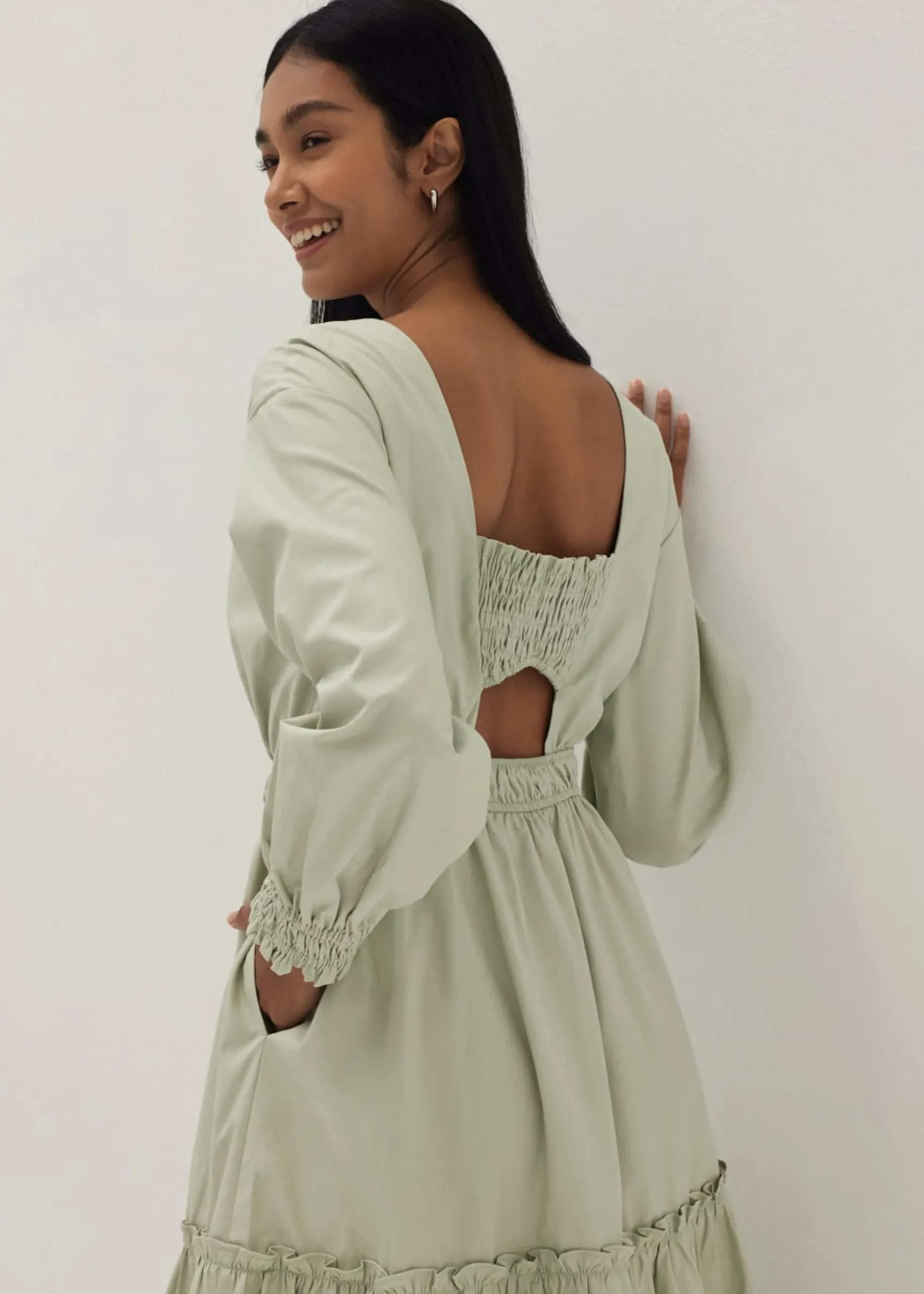 Kyline Tiered Ruched Midi Dress