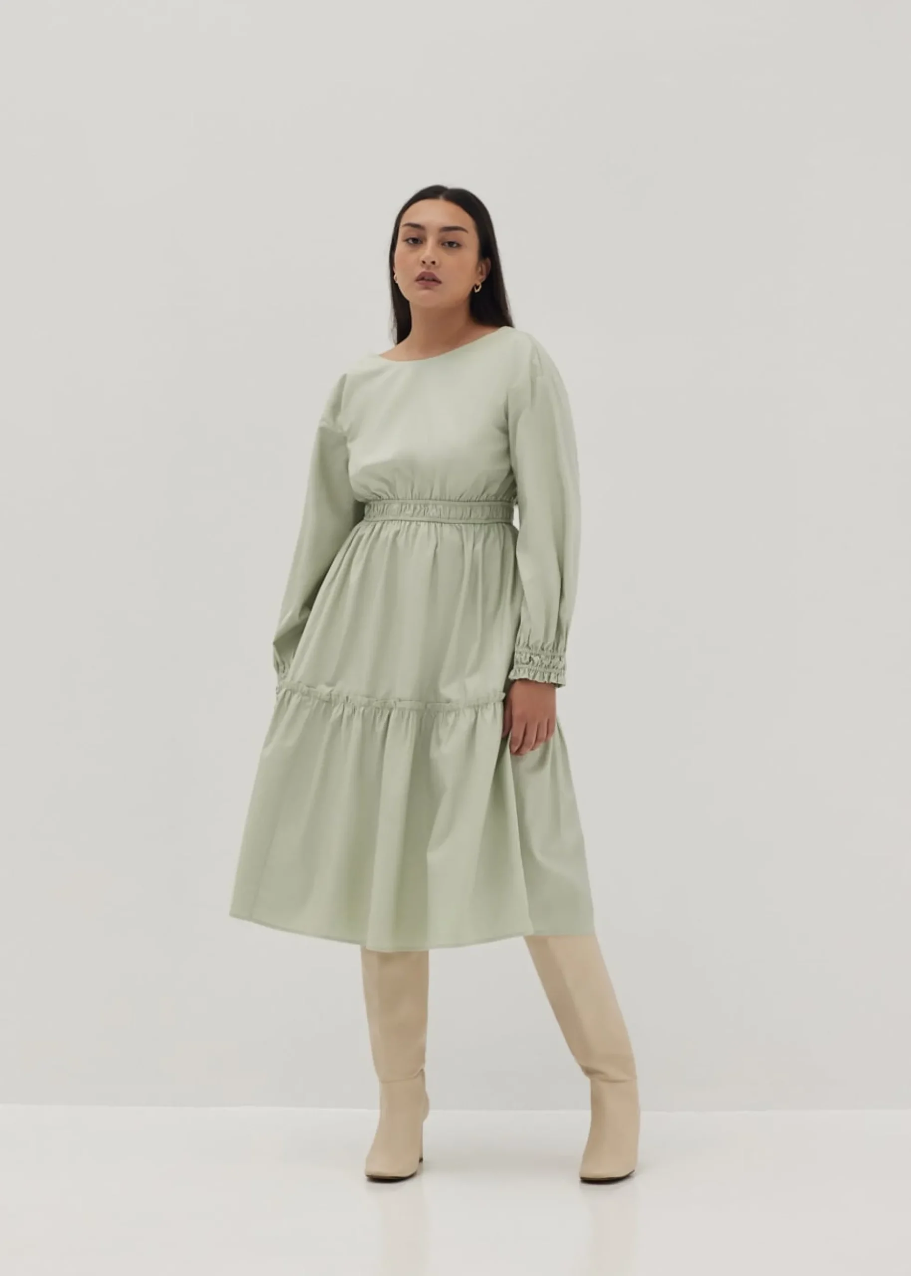 Kyline Tiered Ruched Midi Dress