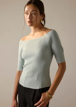 Kyo Ribbed Knit Fitted Top