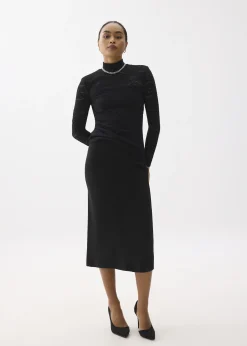 Lace Fitted Turtle Neck Top