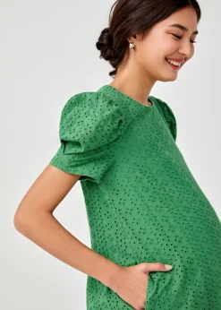 Lachelle Maternity Broderie Anglaise Puff Sleeve Dress