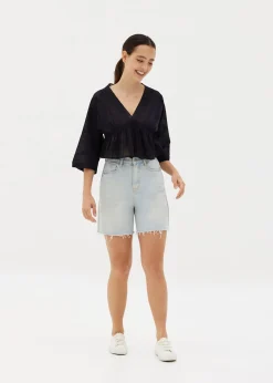 Laila Broderie Peplum Top