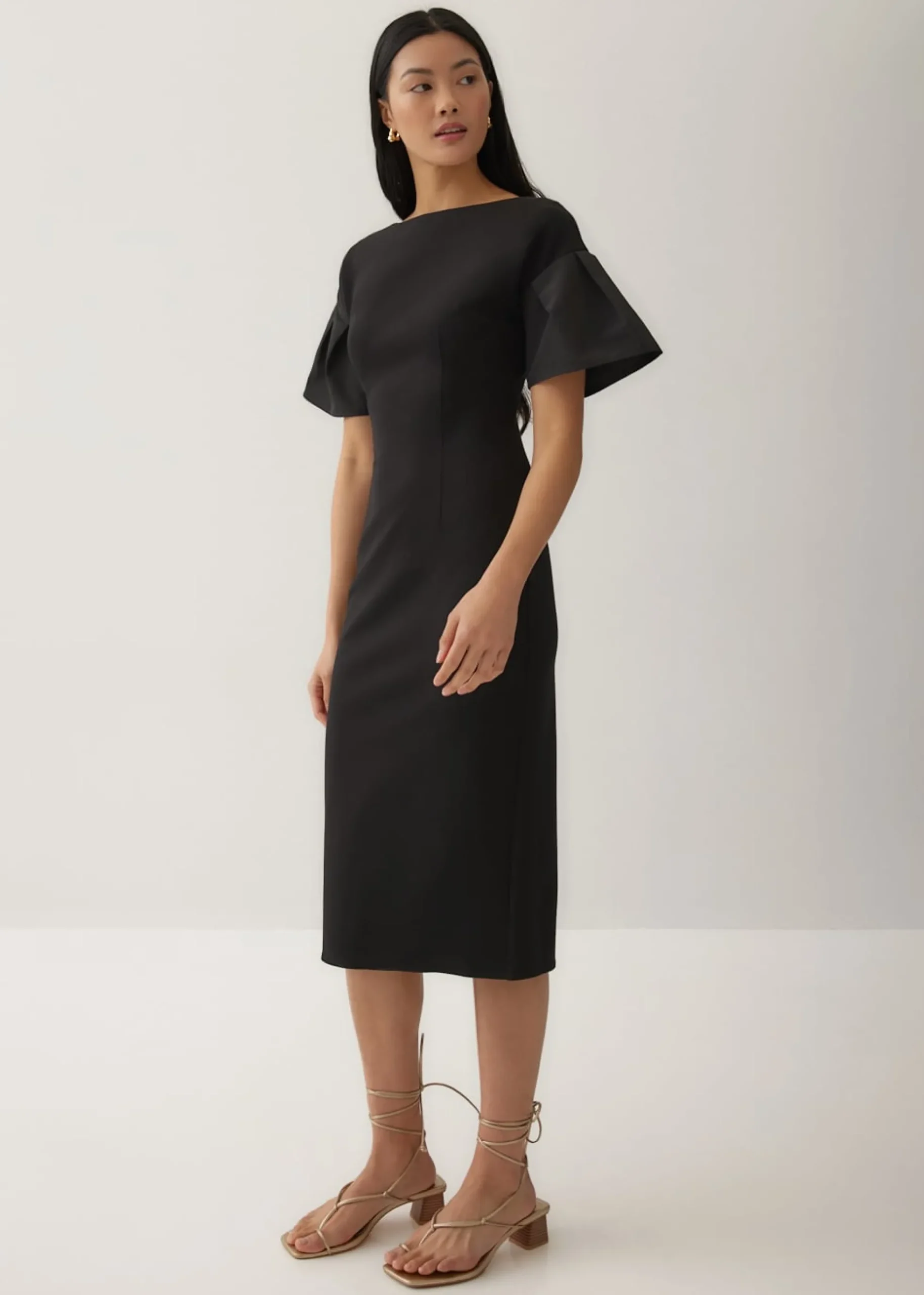 Lalaine Contrast Fabric Dress