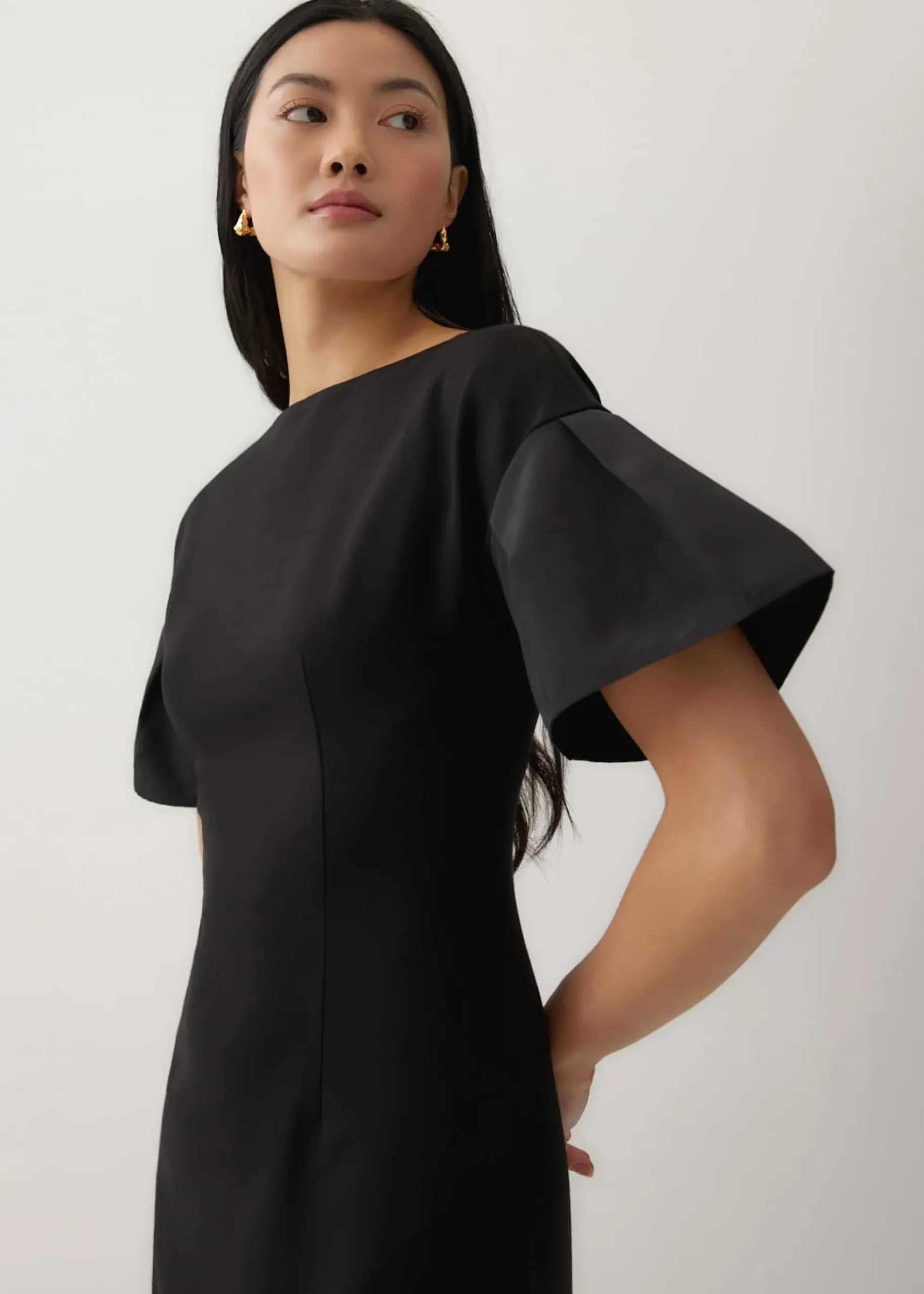 Lalaine Contrast Fabric Dress