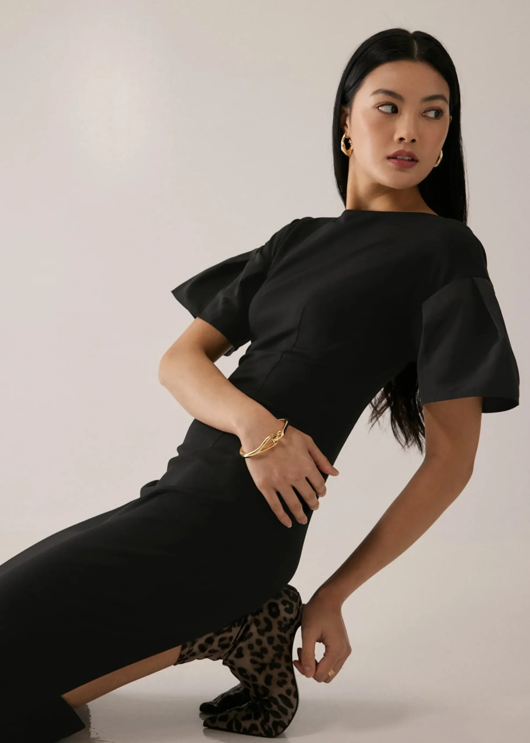 Lalaine Contrast Fabric Dress