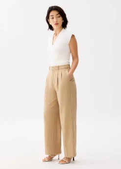 Lana Relaxed Melange Tailored Pants