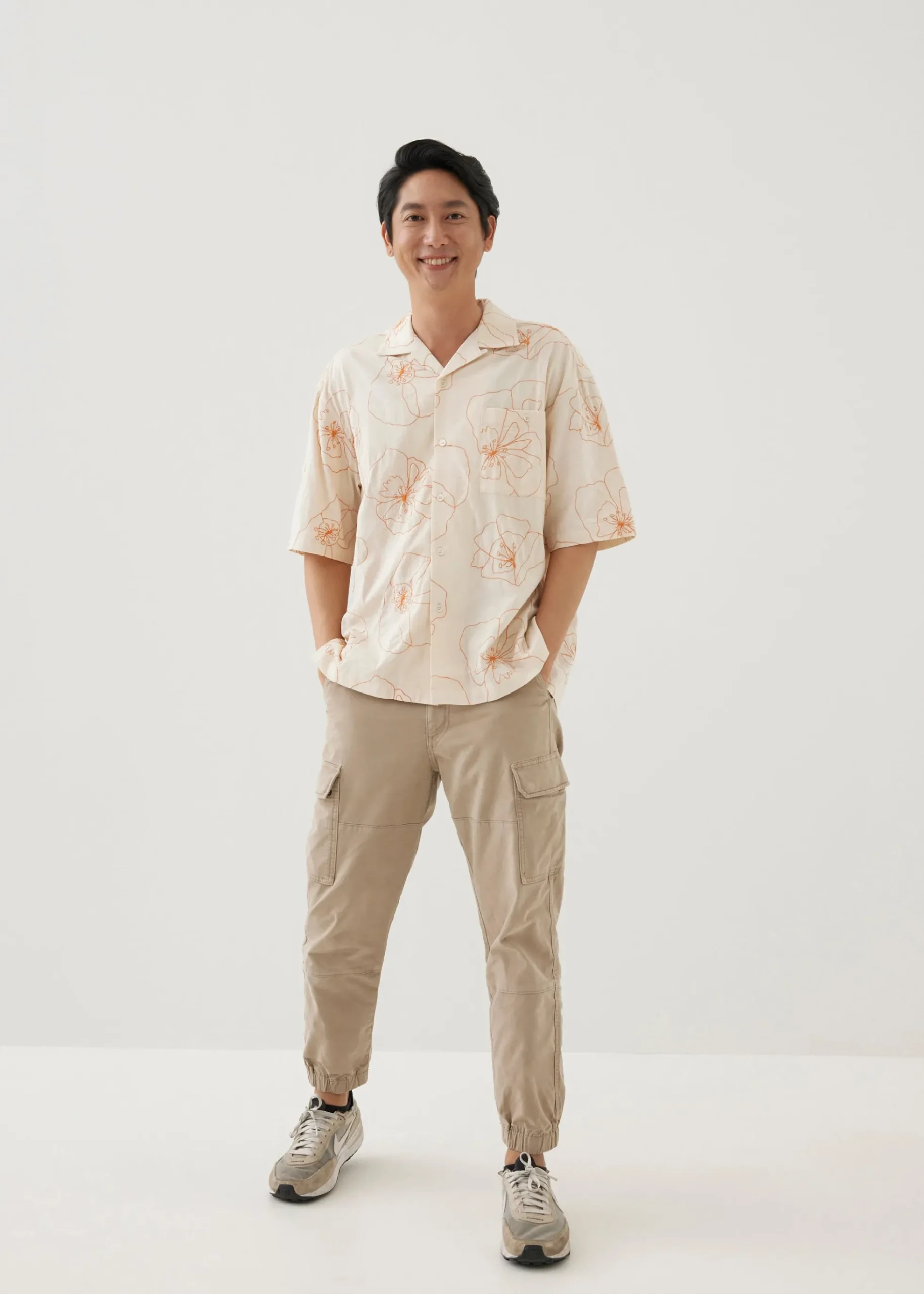 Lance Unisex Embroidered Collared Shirt in Rekindled Blooms