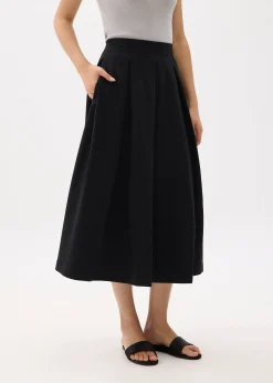 Lara Elastic Reversible Pleated Midi Skirt