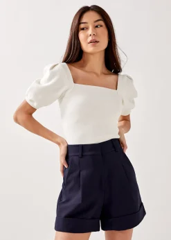 Laria Square Neck Knit Top
