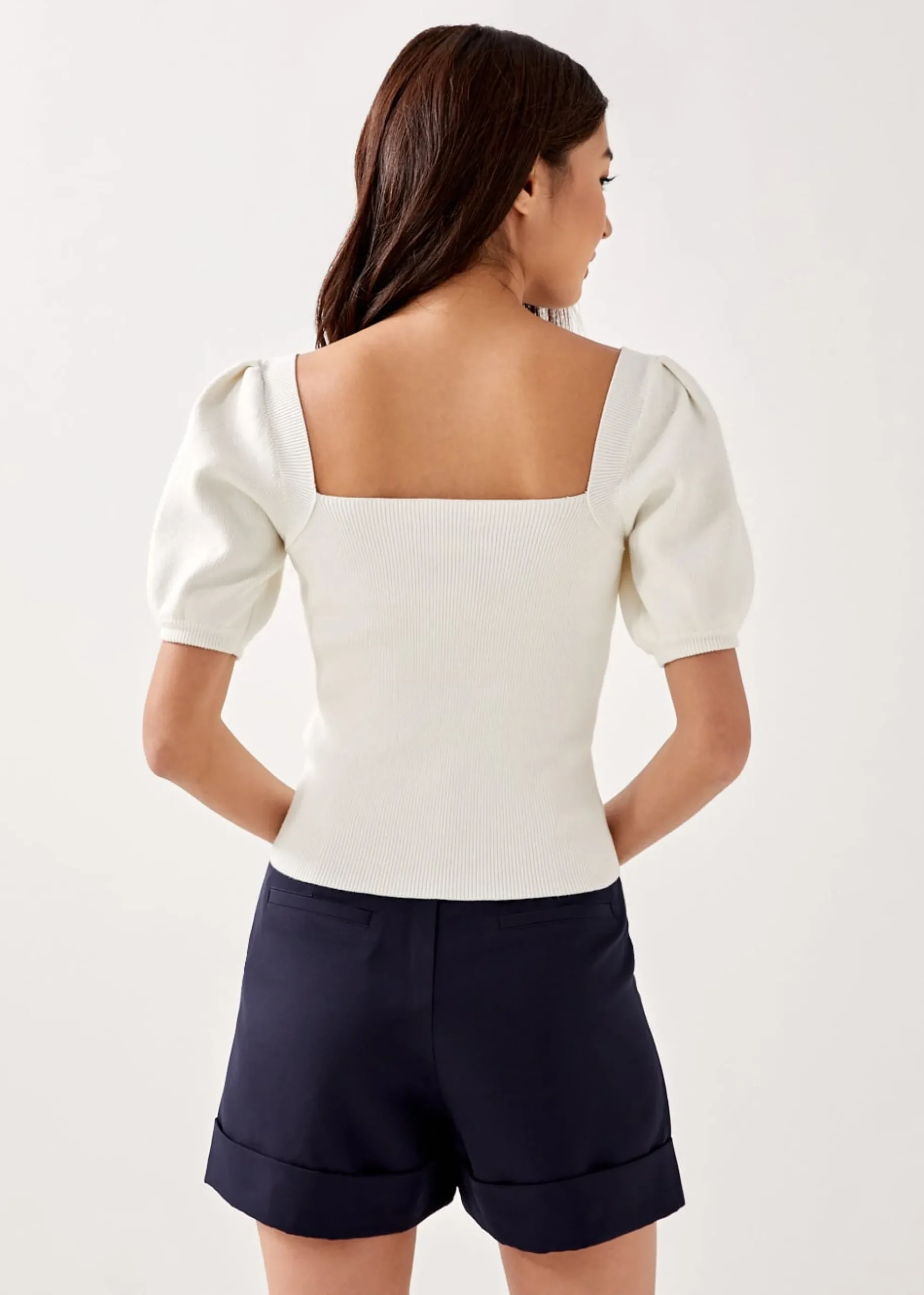 Laria Square Neck Knit Top