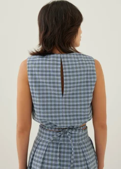 Larson Textured Gingham Crop Top
