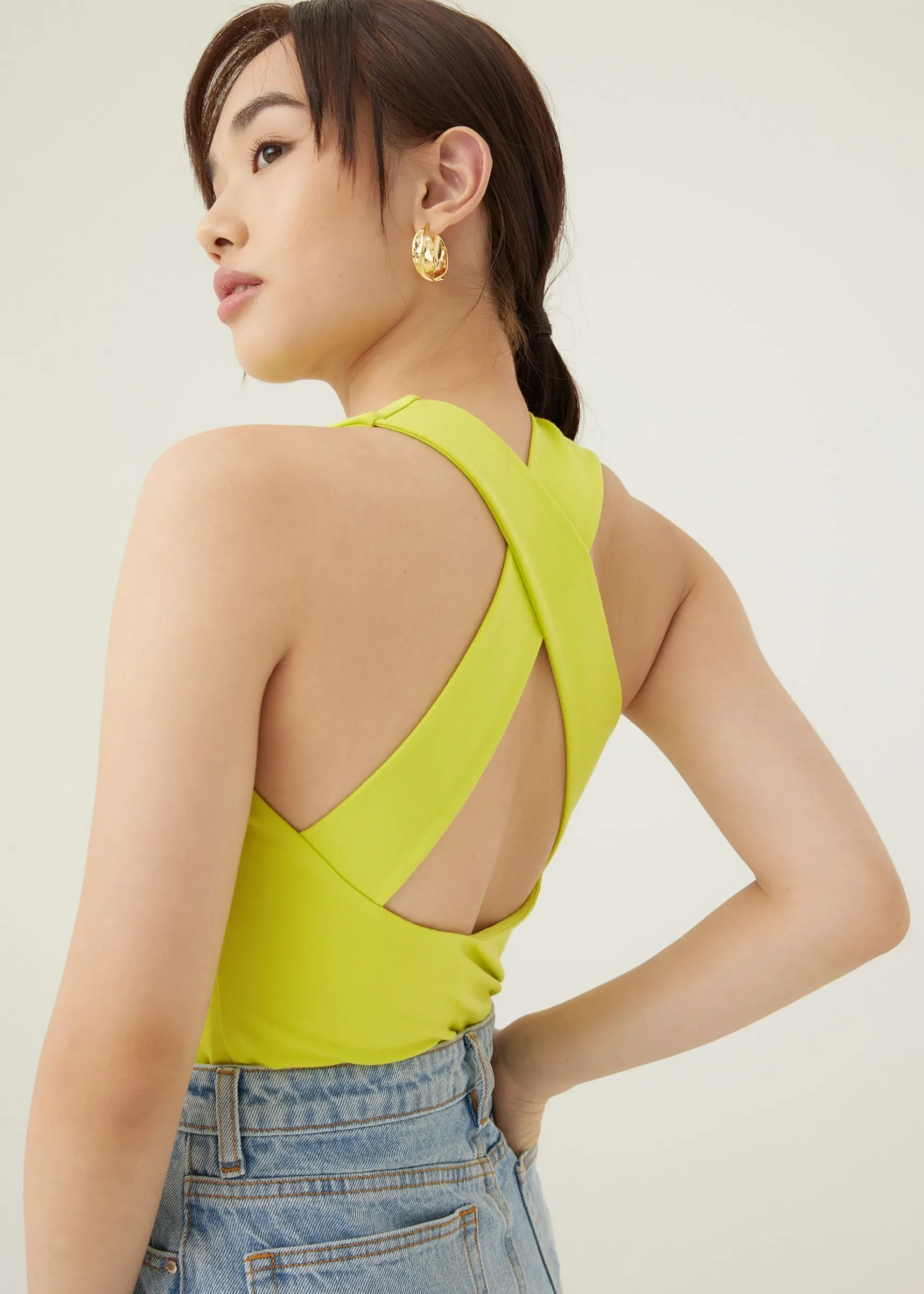 Lassie Padded Jersey Cross Back Tank Top