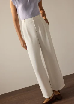 Leggy™ Alma Elastic Crepe High Waist Straight Leg Pants
