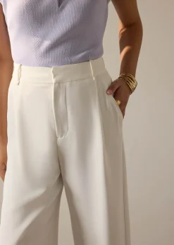 Leggy™ Alma Elastic Crepe High Waist Straight Leg Pants