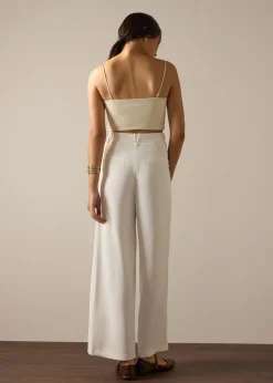 Leggy™ Alma Elastic Crepe High Waist Straight Leg Pants