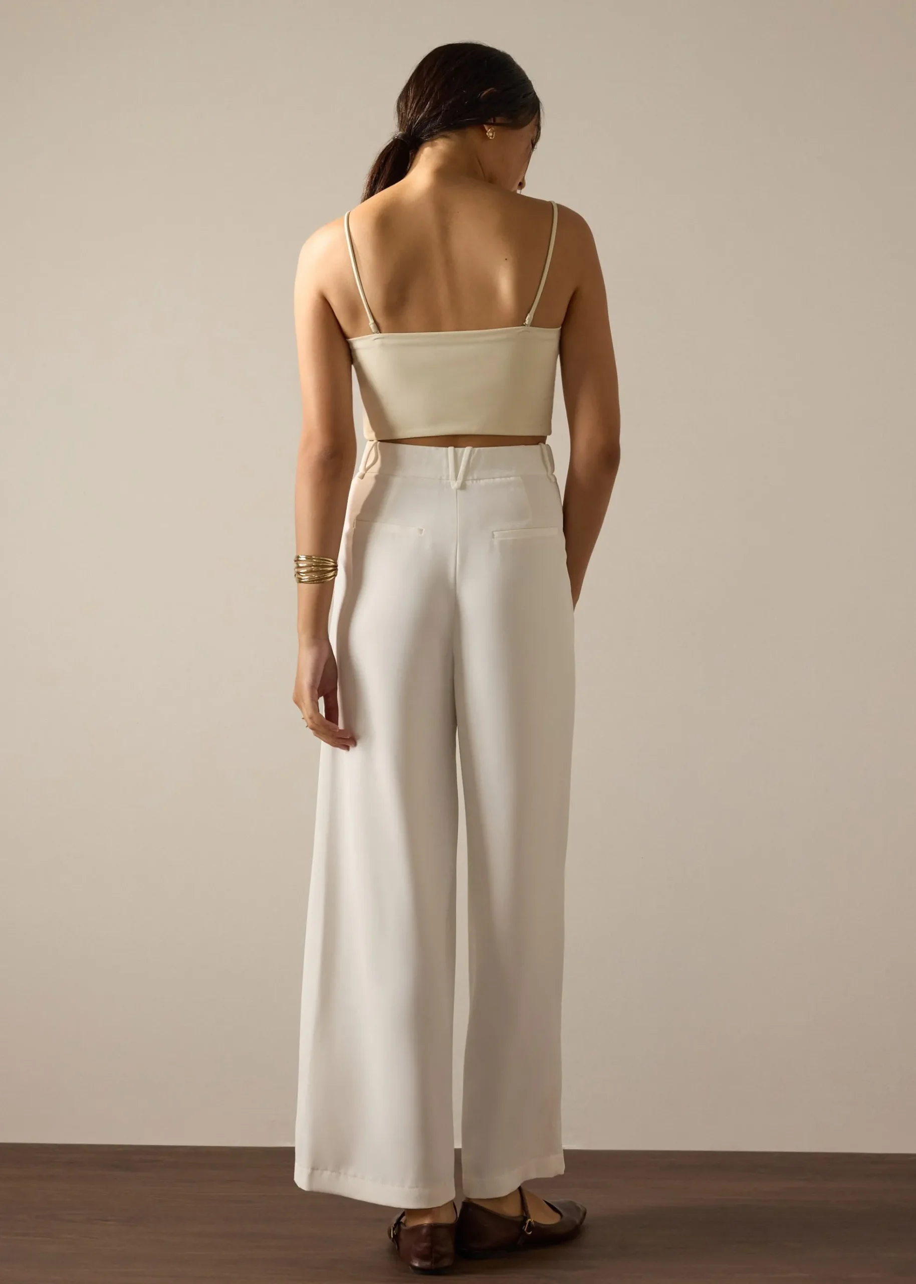 Leggy™ Alma Elastic Crepe High Waist Straight Leg Pants