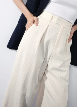 Leggy™ Andy Tailored Pinstripe Super High Waist Straight Leg Pants