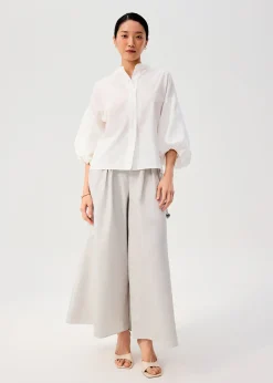 Leggy™ Belted Cotton Wide Leg Pants