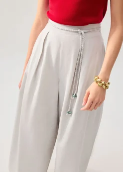 Leggy™ Belted Cotton Wide Leg Pants