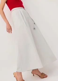 Leggy™ Belted Cotton Wide Leg Pants