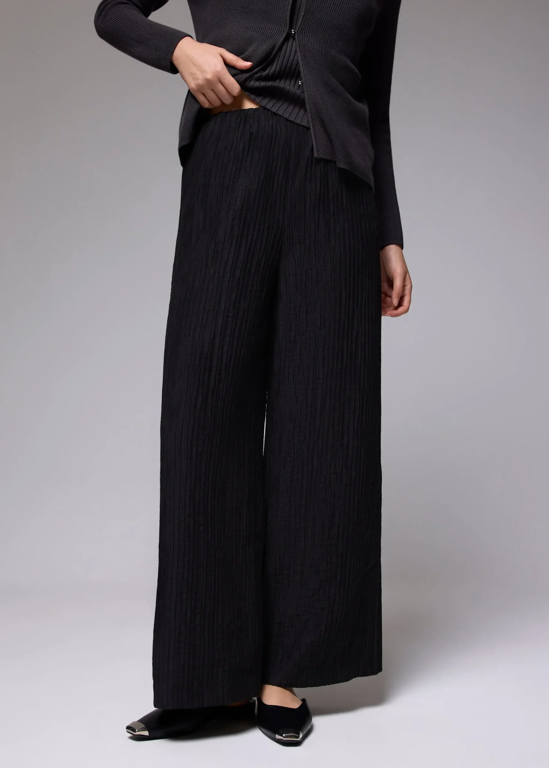 Leggy™ Crinkled High Waist Wide Leg Pants