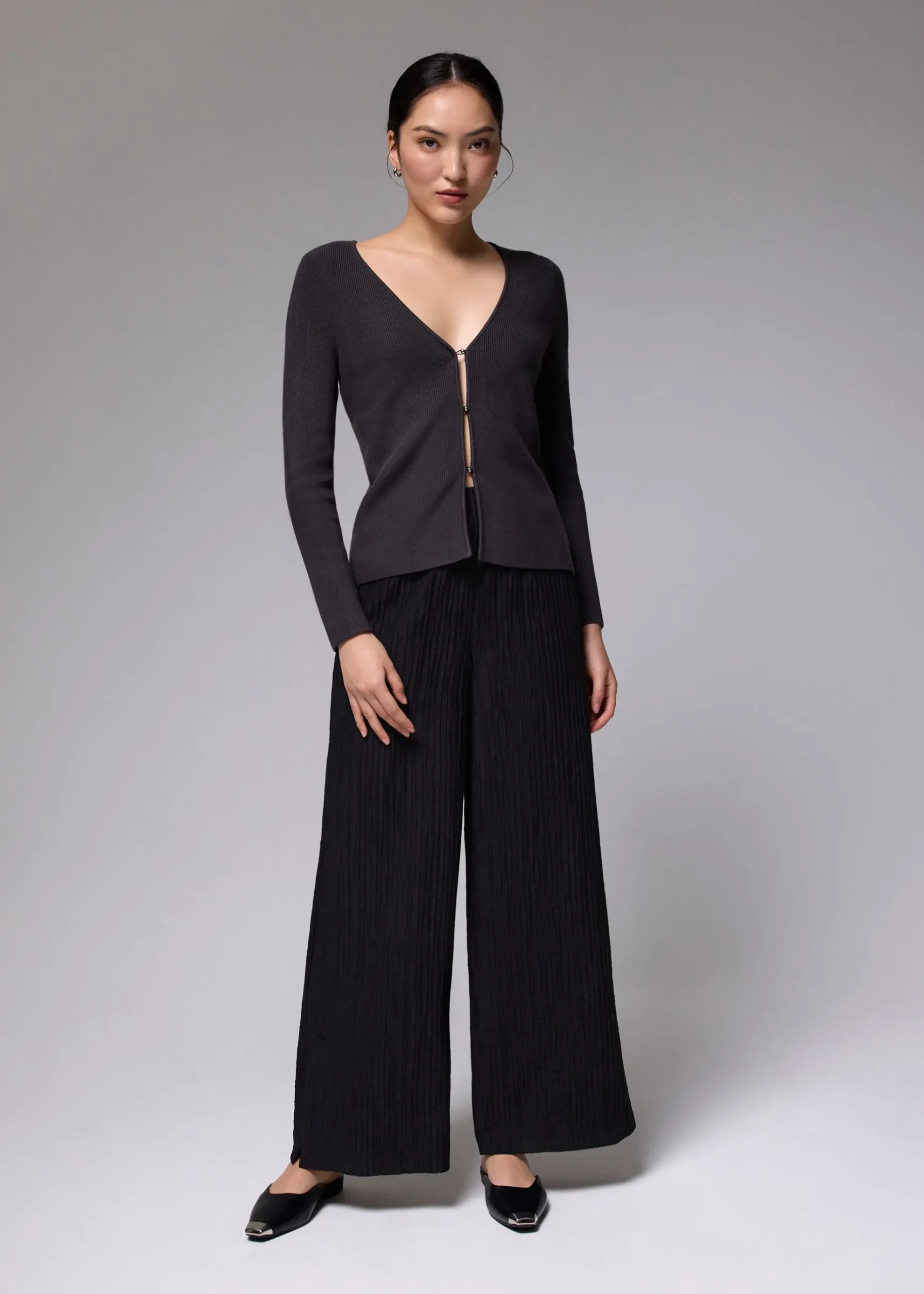 Leggy™ Crinkled High Waist Wide Leg Pants
