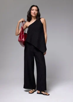 Leggy™ Crinkled High Waist Wide Leg Pants
