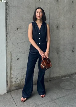 Leggy™ Denim High Waist Flare Sailor Jeans