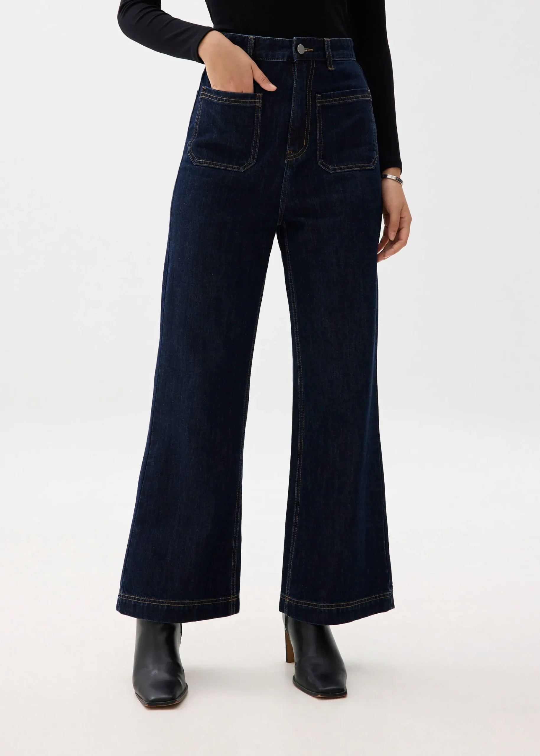 Leggy™ Denim High Waist Flare Sailor Jeans