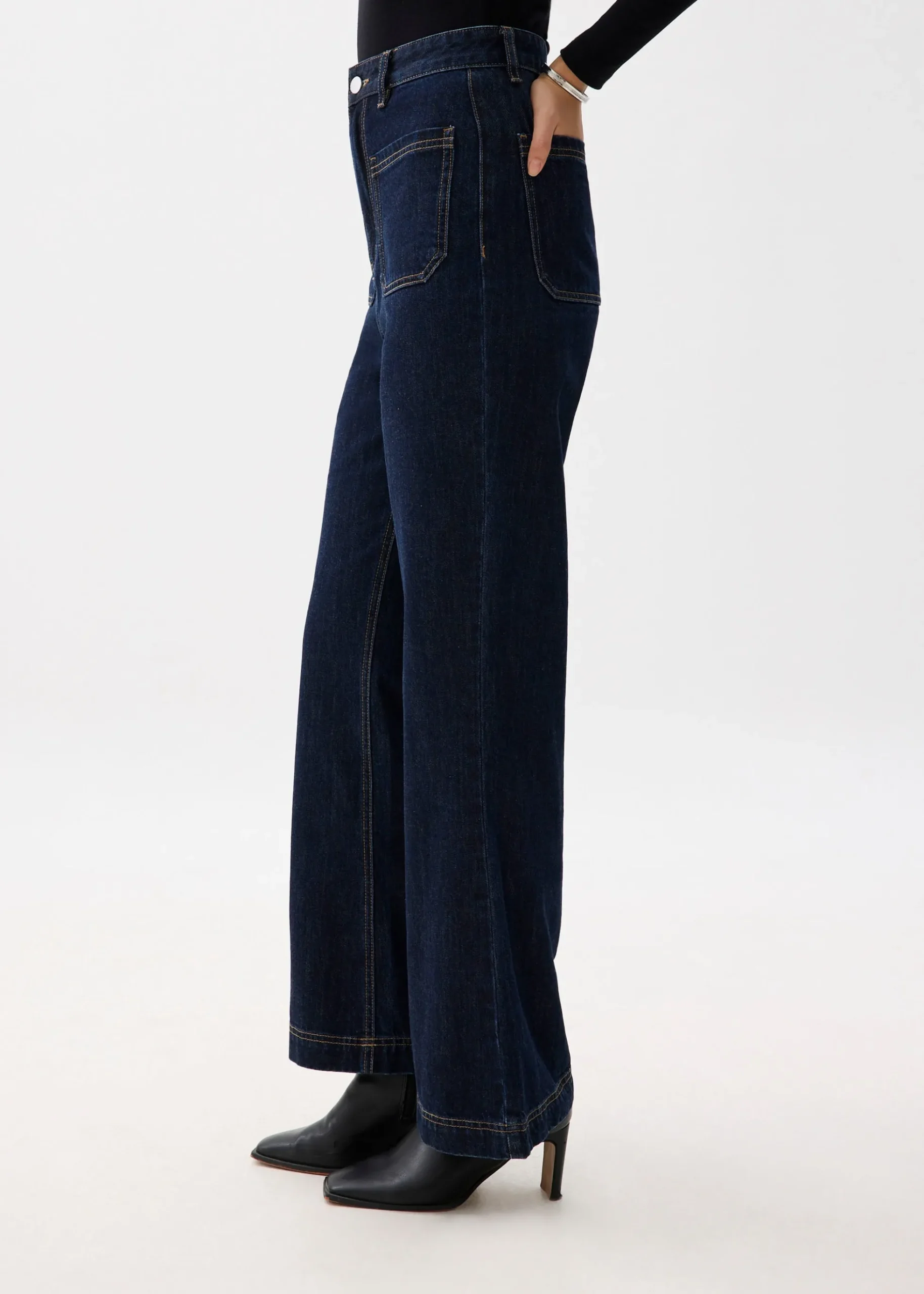 Leggy™ Denim High Waist Flare Sailor Jeans