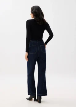 Leggy™ Denim High Waist Flare Sailor Jeans