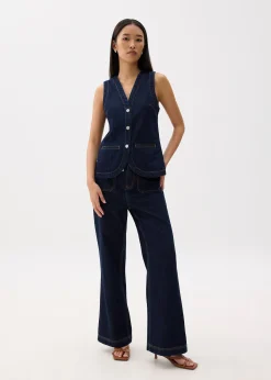 Leggy™ Denim High Waist Flare Sailor Jeans