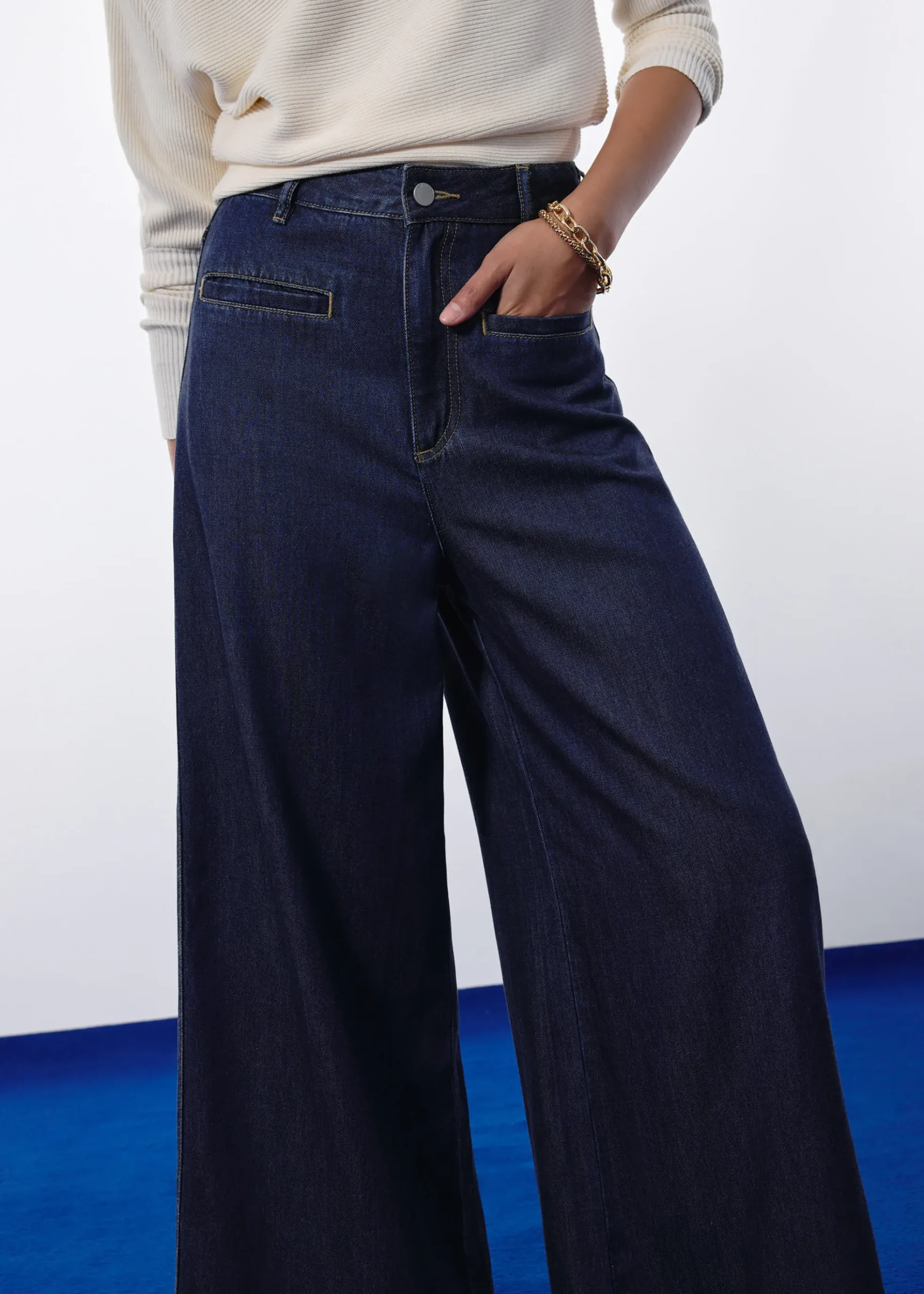 Leggy™ Denim High Waist Wide Leg Jeans