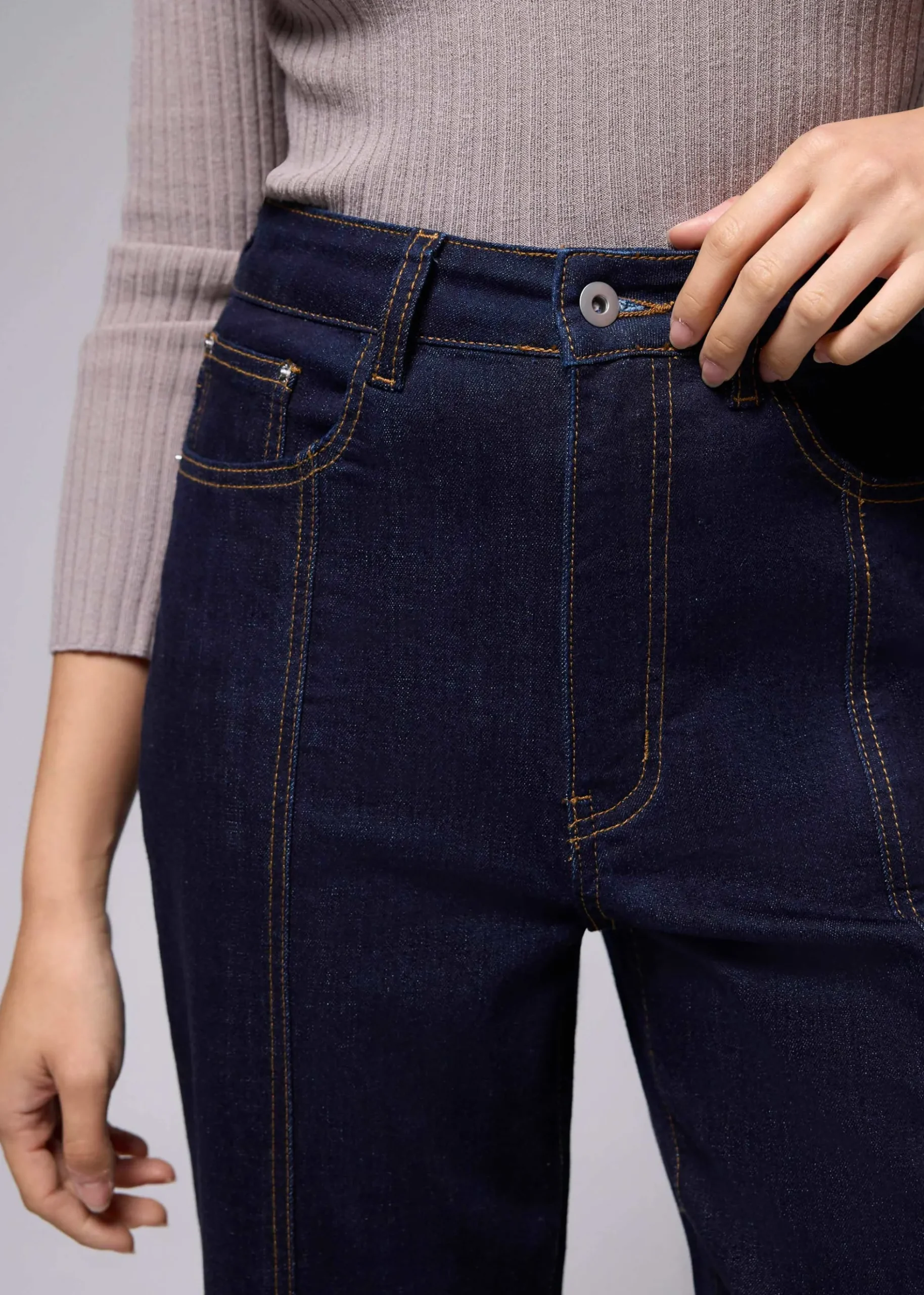 Leggy™ Denim Pintuck Straight Leg Jeans