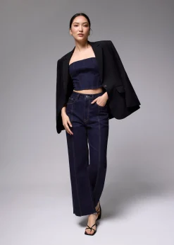 Leggy™ Denim Pintuck Straight Leg Jeans
