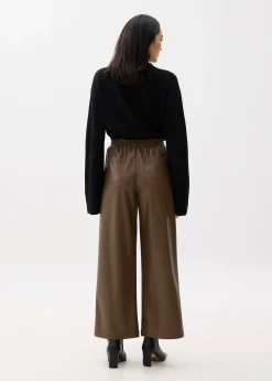 Leggy™ Elastic High Waist Vegan Leather Wide Leg Pants