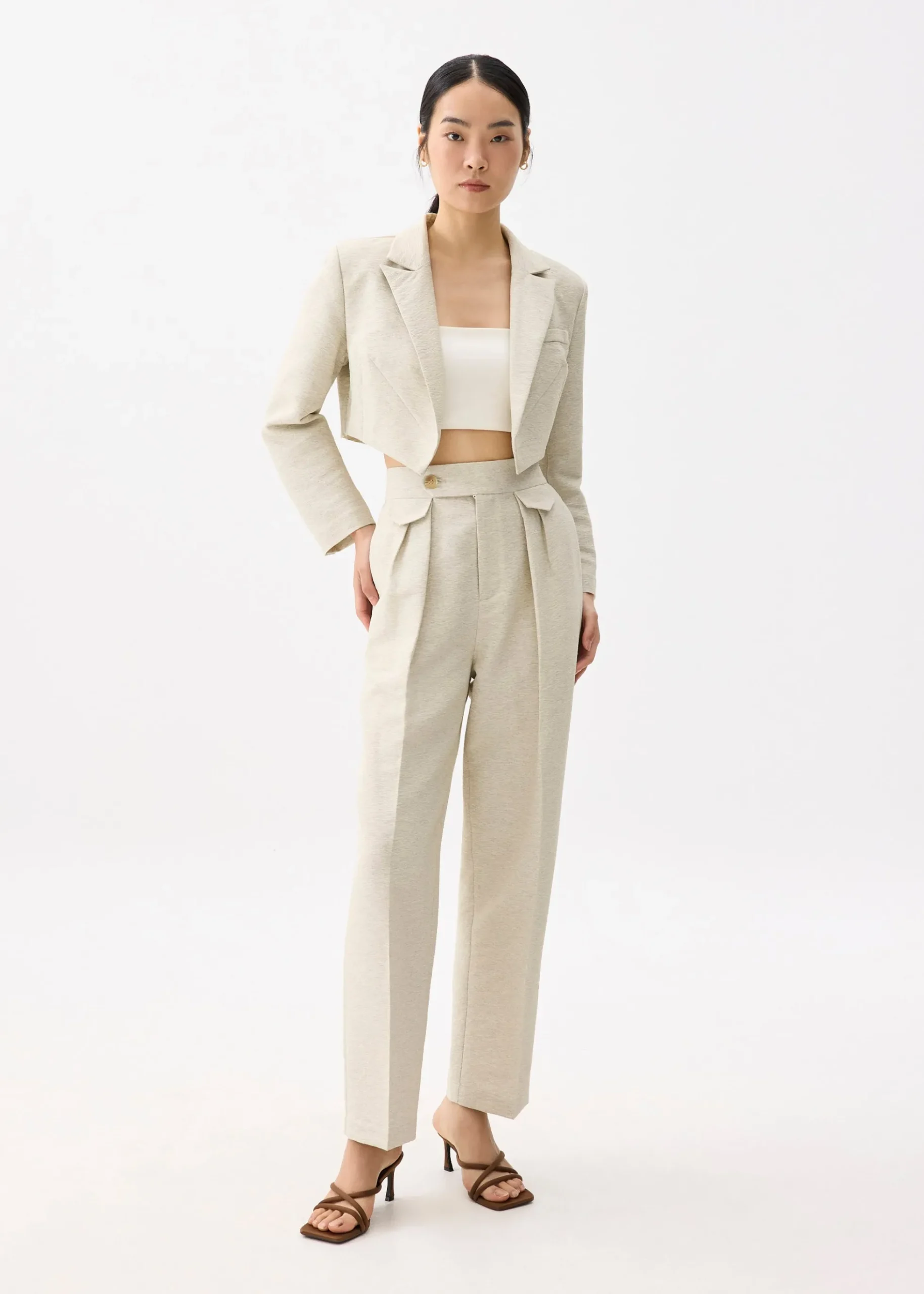 Leggy™ Elastic Pleated Straight Leg Pants
