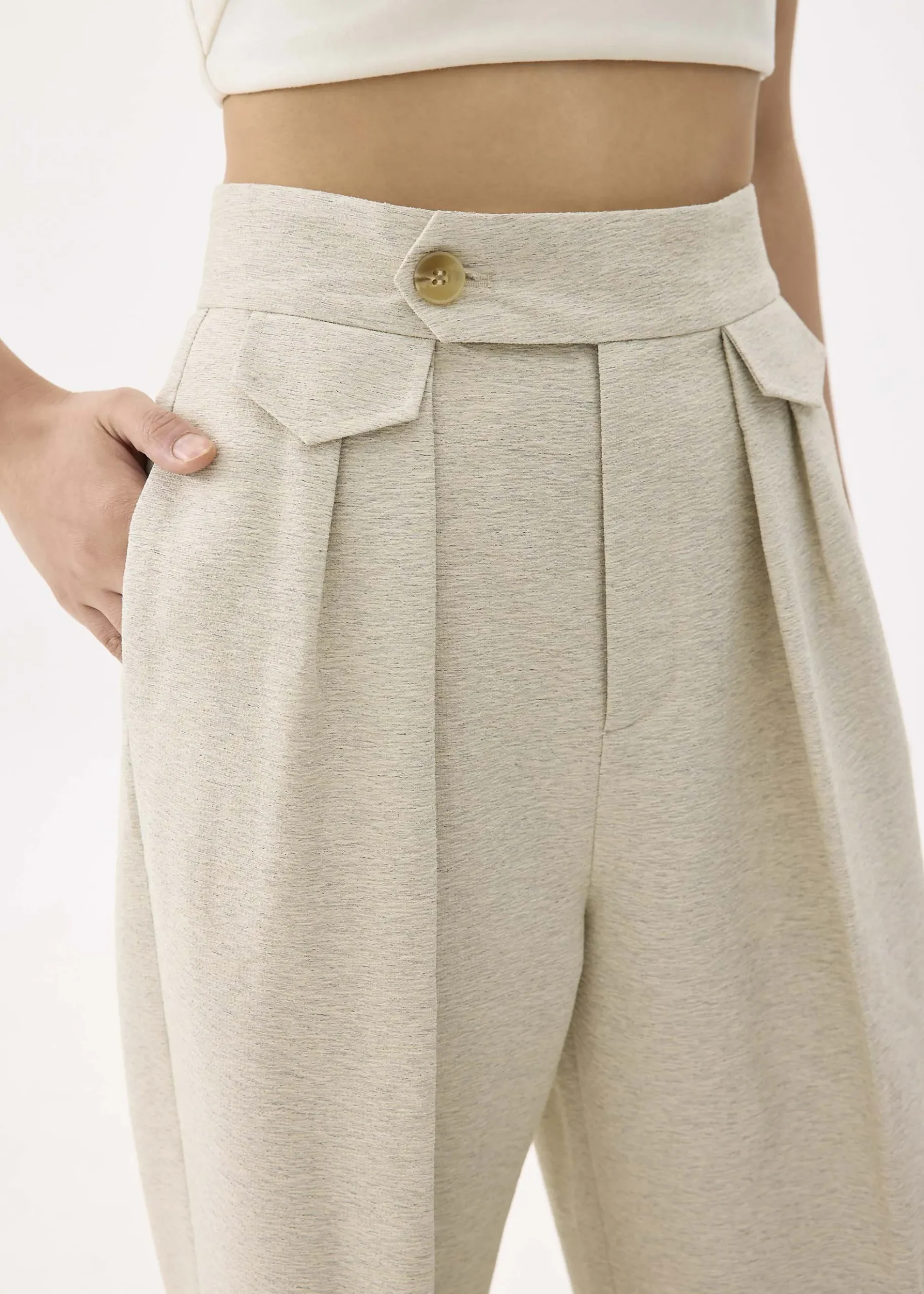 Leggy™ Elastic Pleated Straight Leg Pants