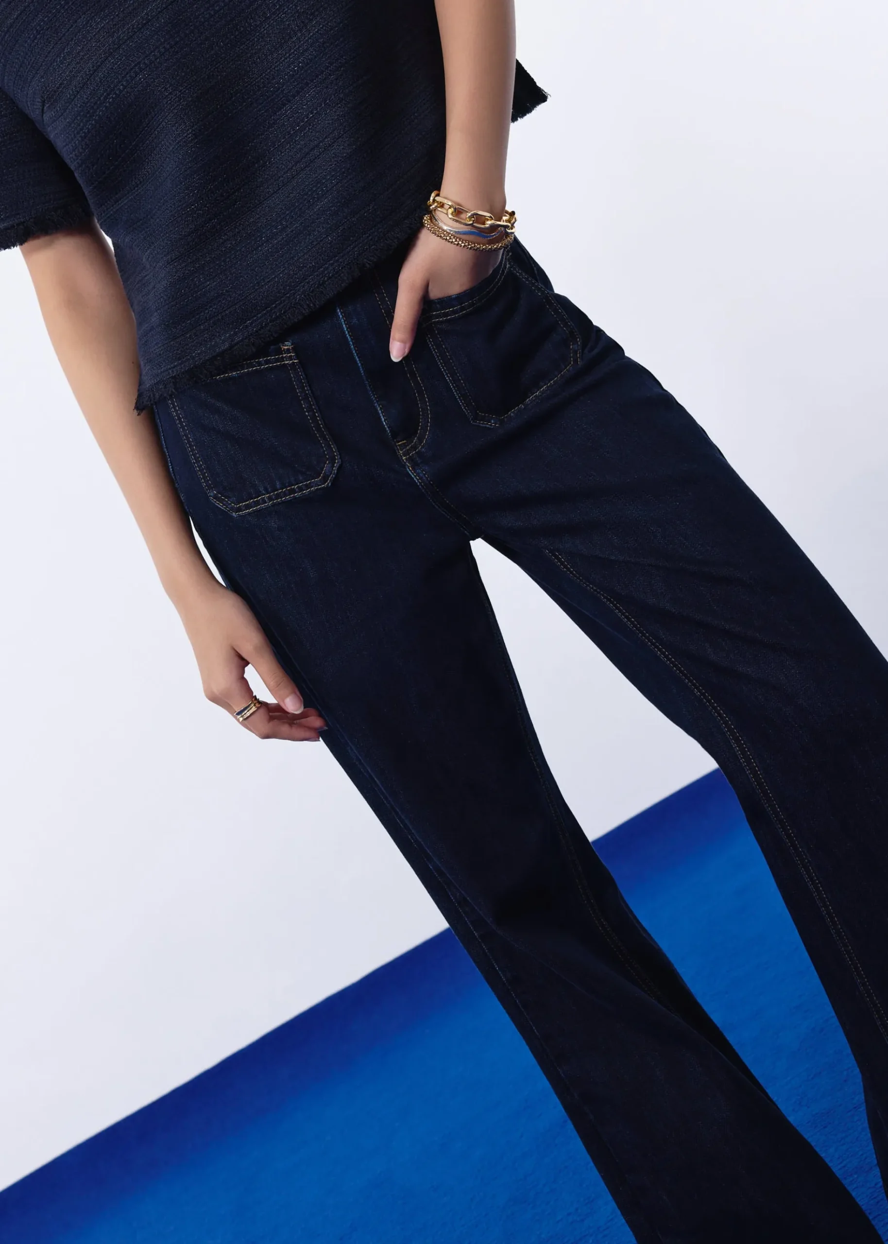 Leggy™ Kei Denim High Waist Kick Flare Sailor Jeans