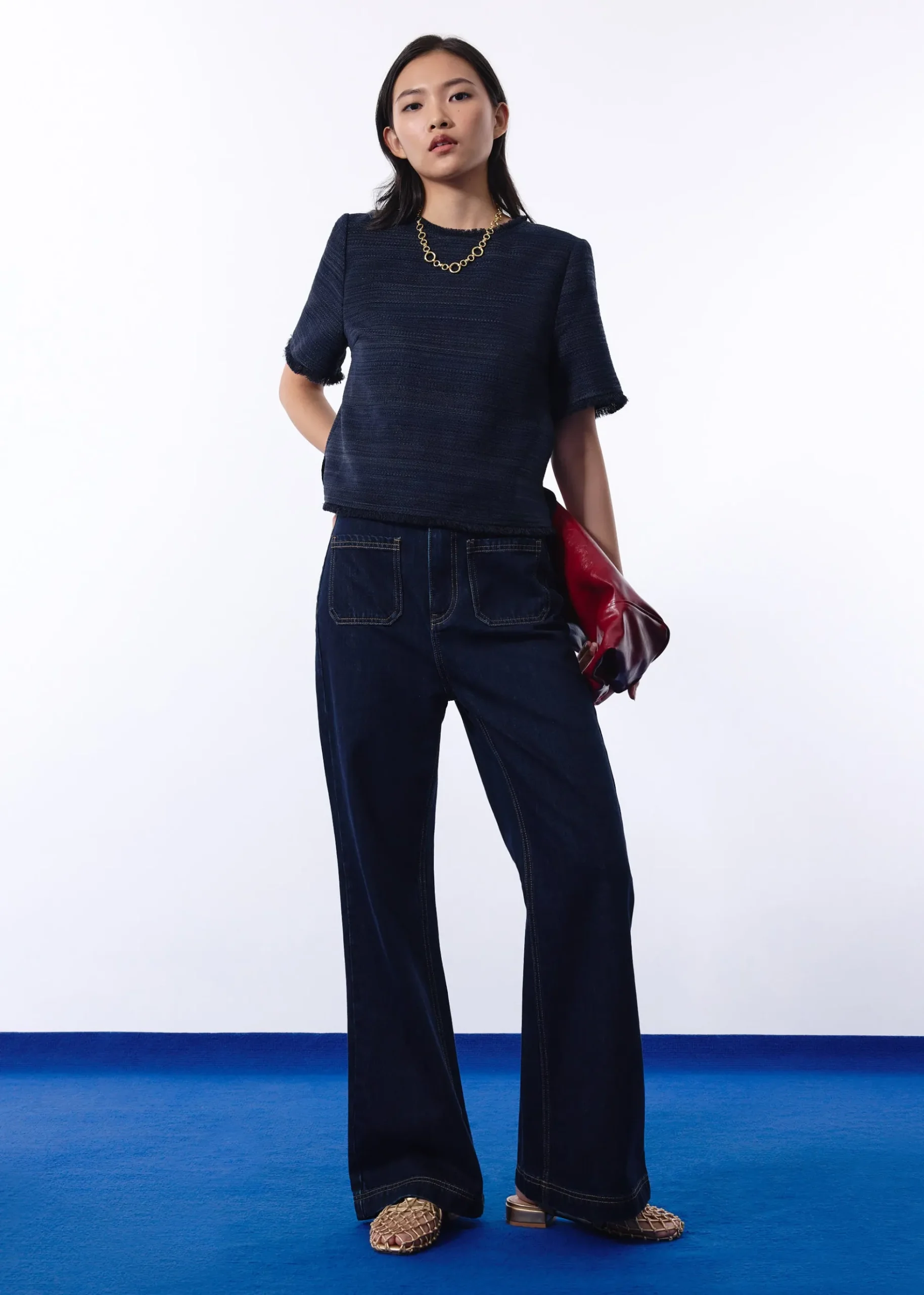 Leggy™ Kei Denim High Waist Kick Flare Sailor Jeans