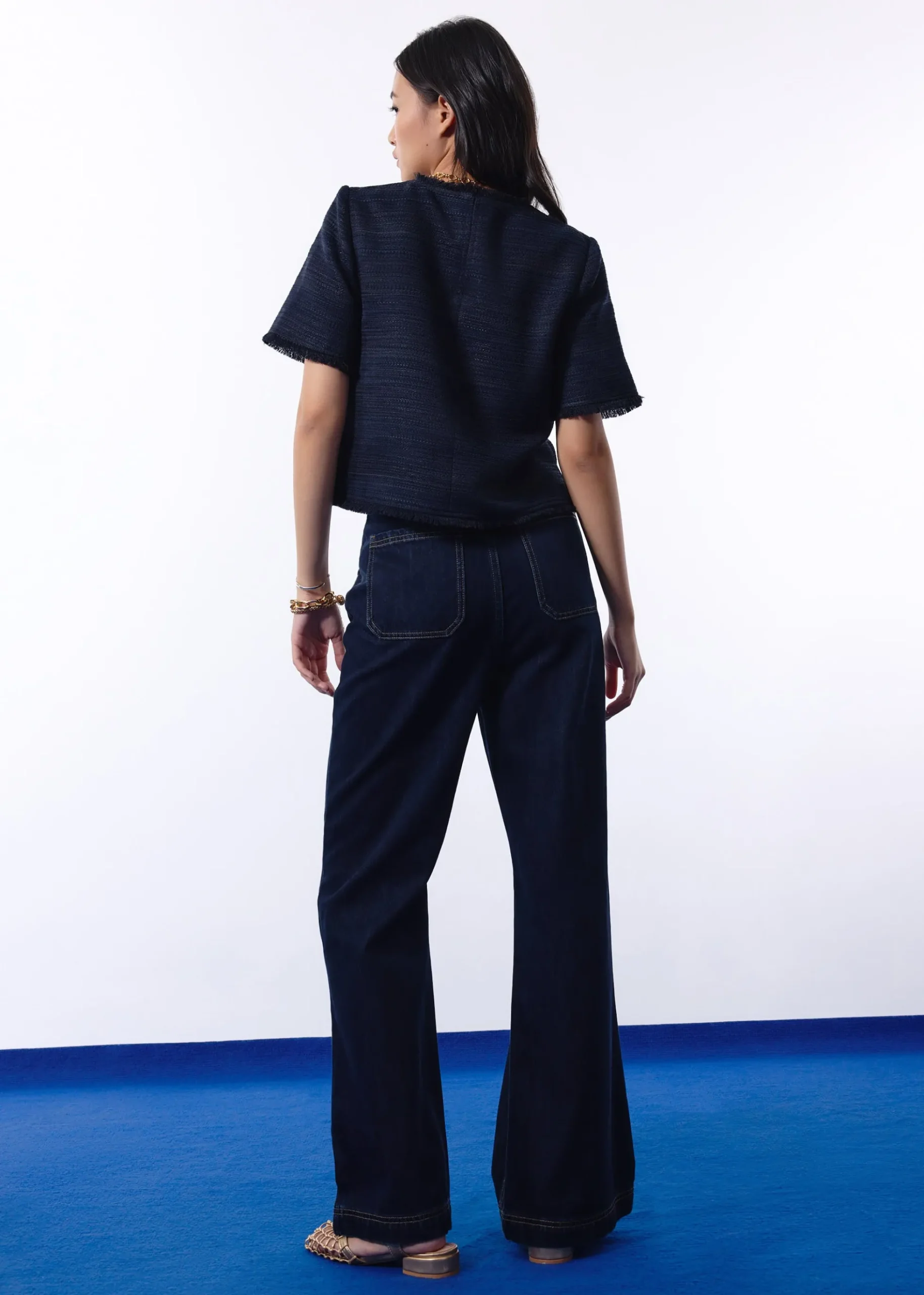 Leggy™ Kei Denim High Waist Kick Flare Sailor Jeans