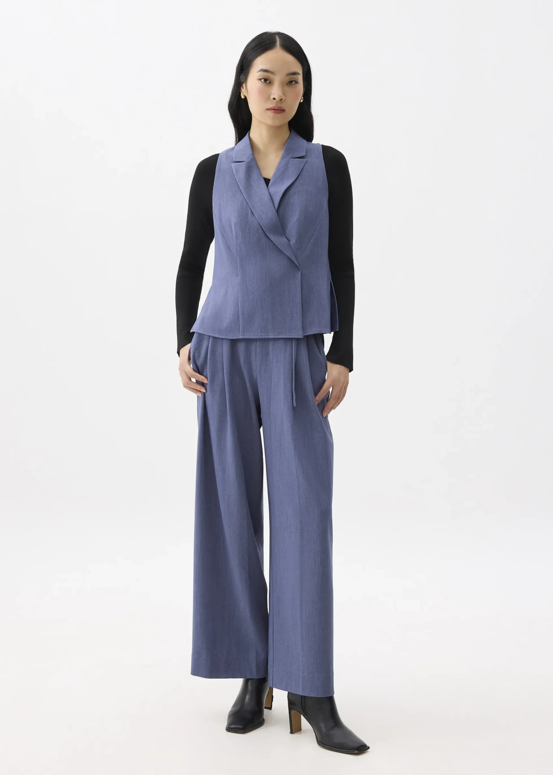 Leggy™ Mayumi Elastic Pleated Wide Leg Pants