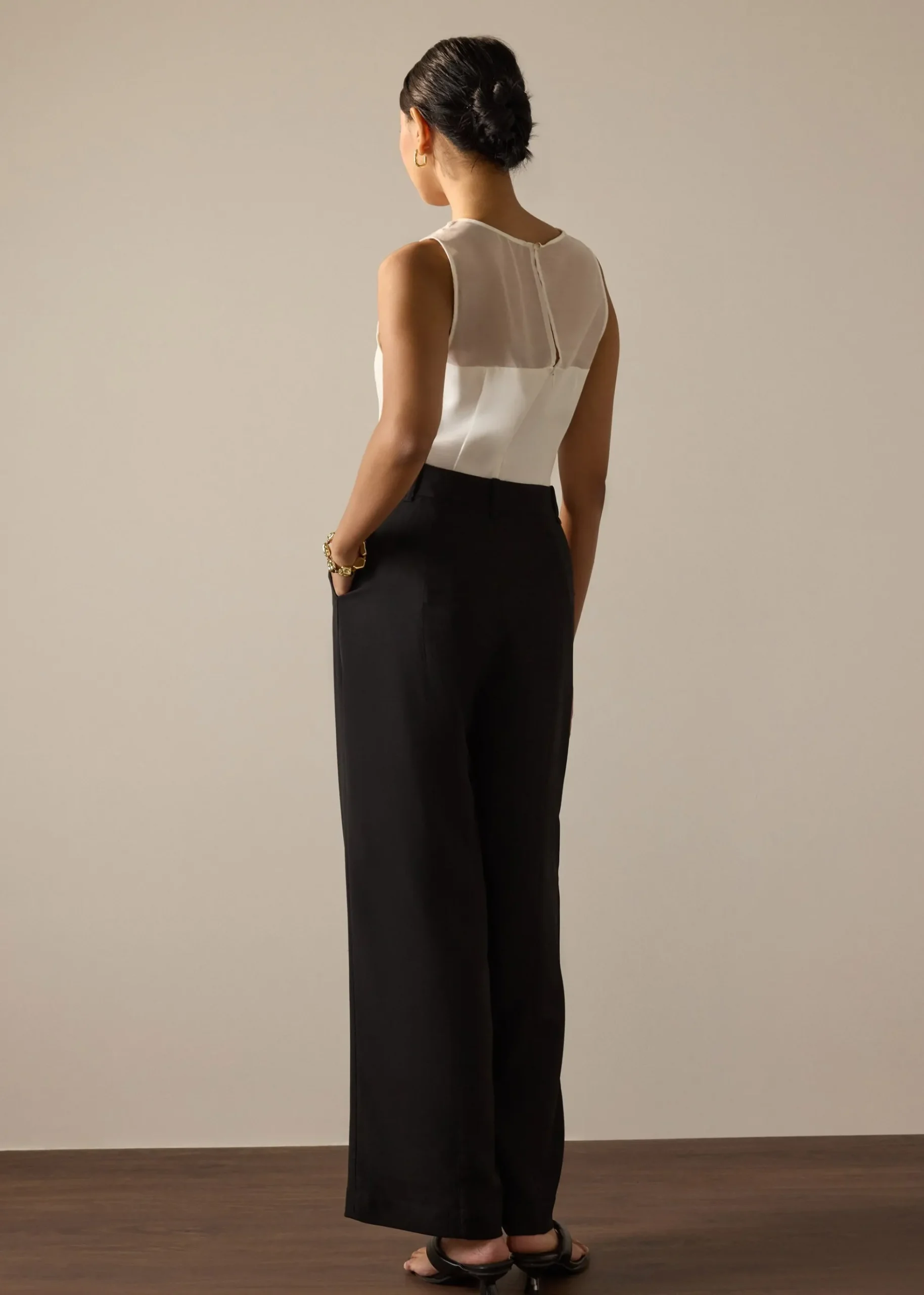 Leggy™ Pia Adjustable Hem Elastic Melange Straight Leg Pants