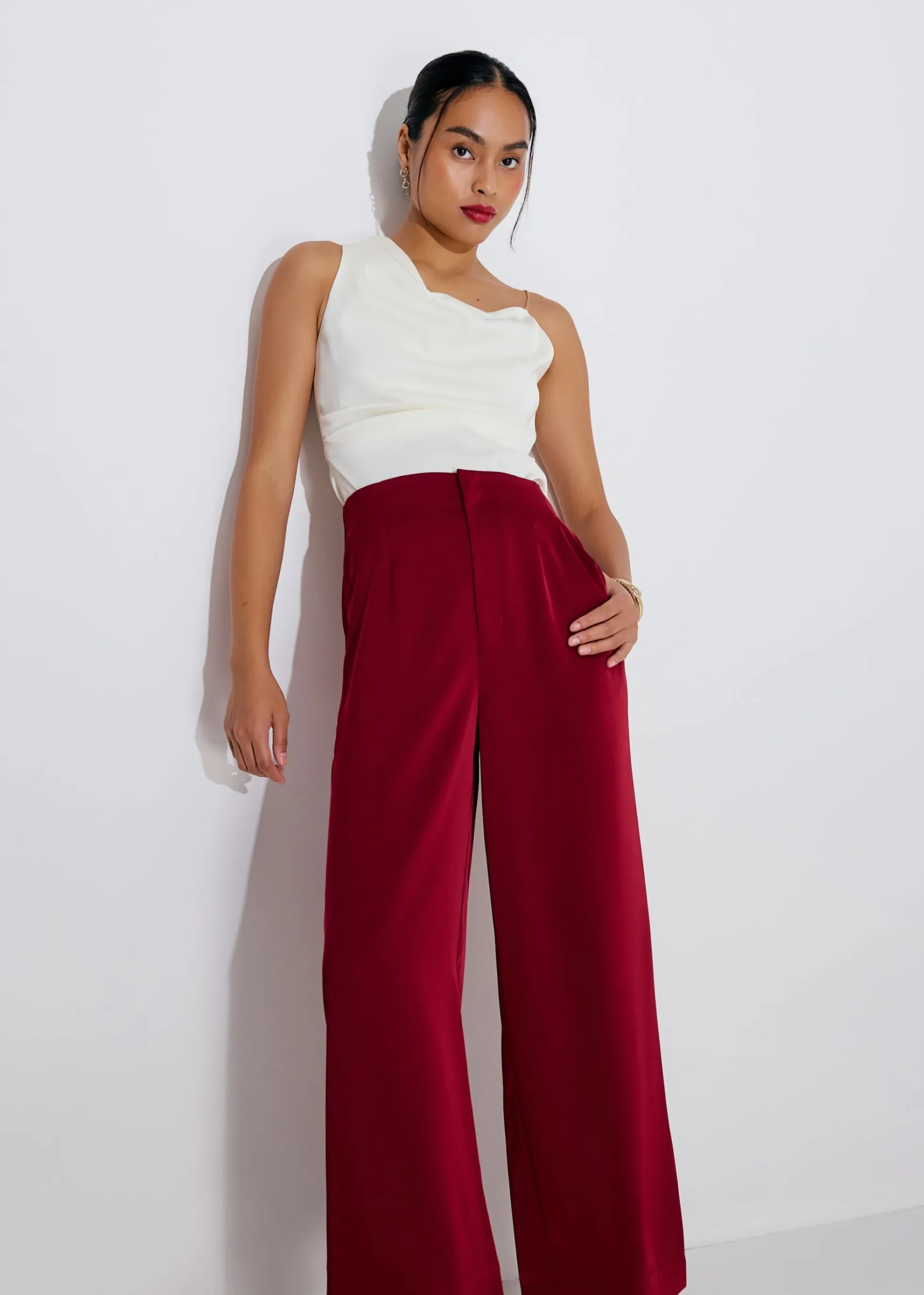 Leggy™ Seva Satin Straight Leg Pants