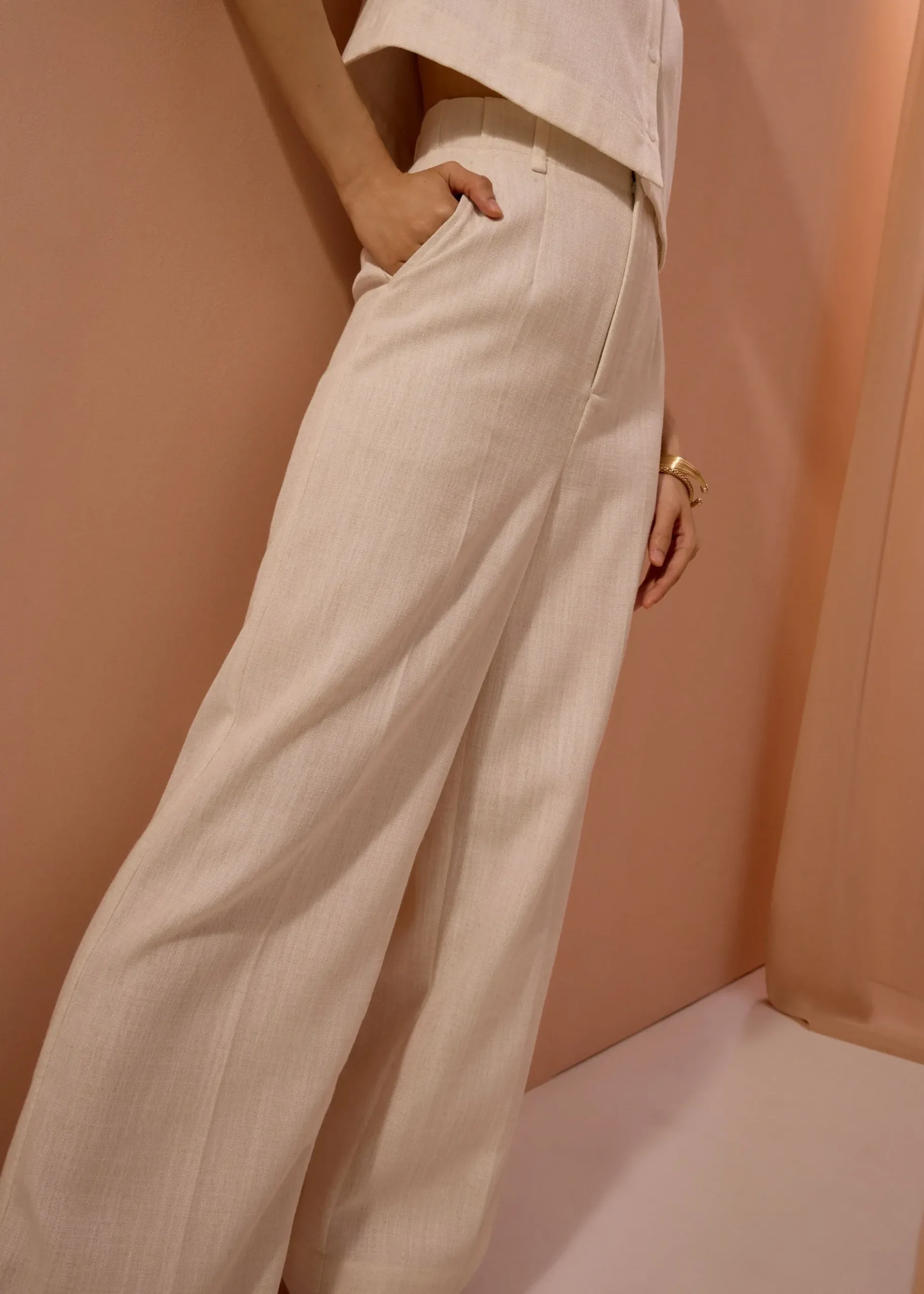 Leggy™ Seva Textured Super High Waist Straight Leg Pants
