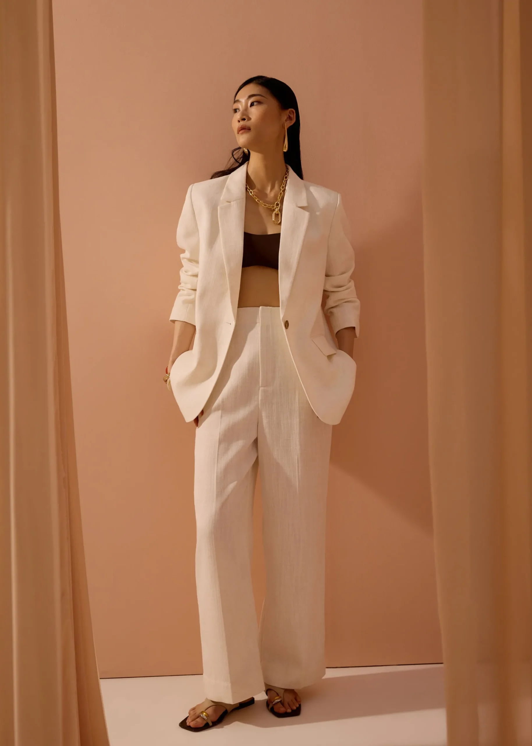 Leggy™ Seva Textured Super High Waist Straight Leg Pants