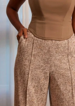 Leggy™ Tweed High Waist Wide Leg Pants