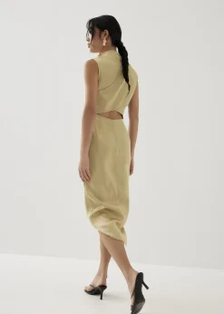 Lei Asymmetric Satin Midaxi Dress