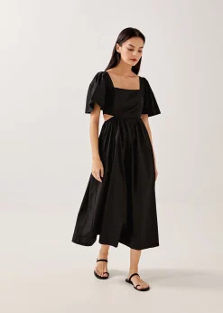 Leia Elastic Fit & Flare Midi Dress