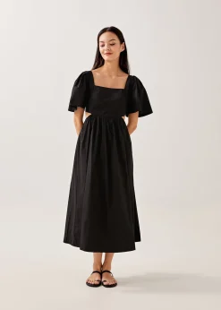 Leia Elastic Fit & Flare Midi Dress